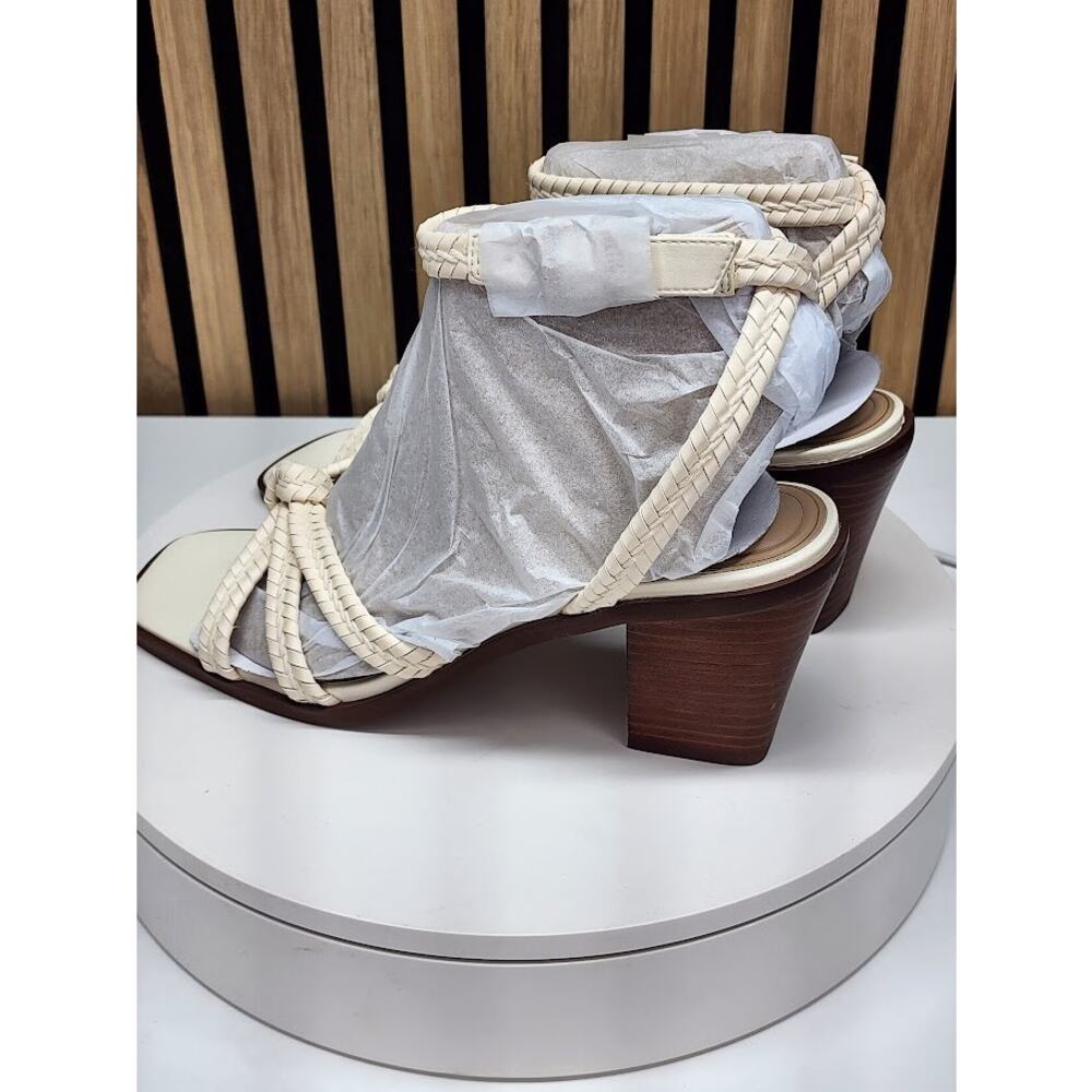 NEW - Giani Bernini Renaee Women’s White Linen Block Heel Sandals - Size 9.5 - Picture 3 of 5